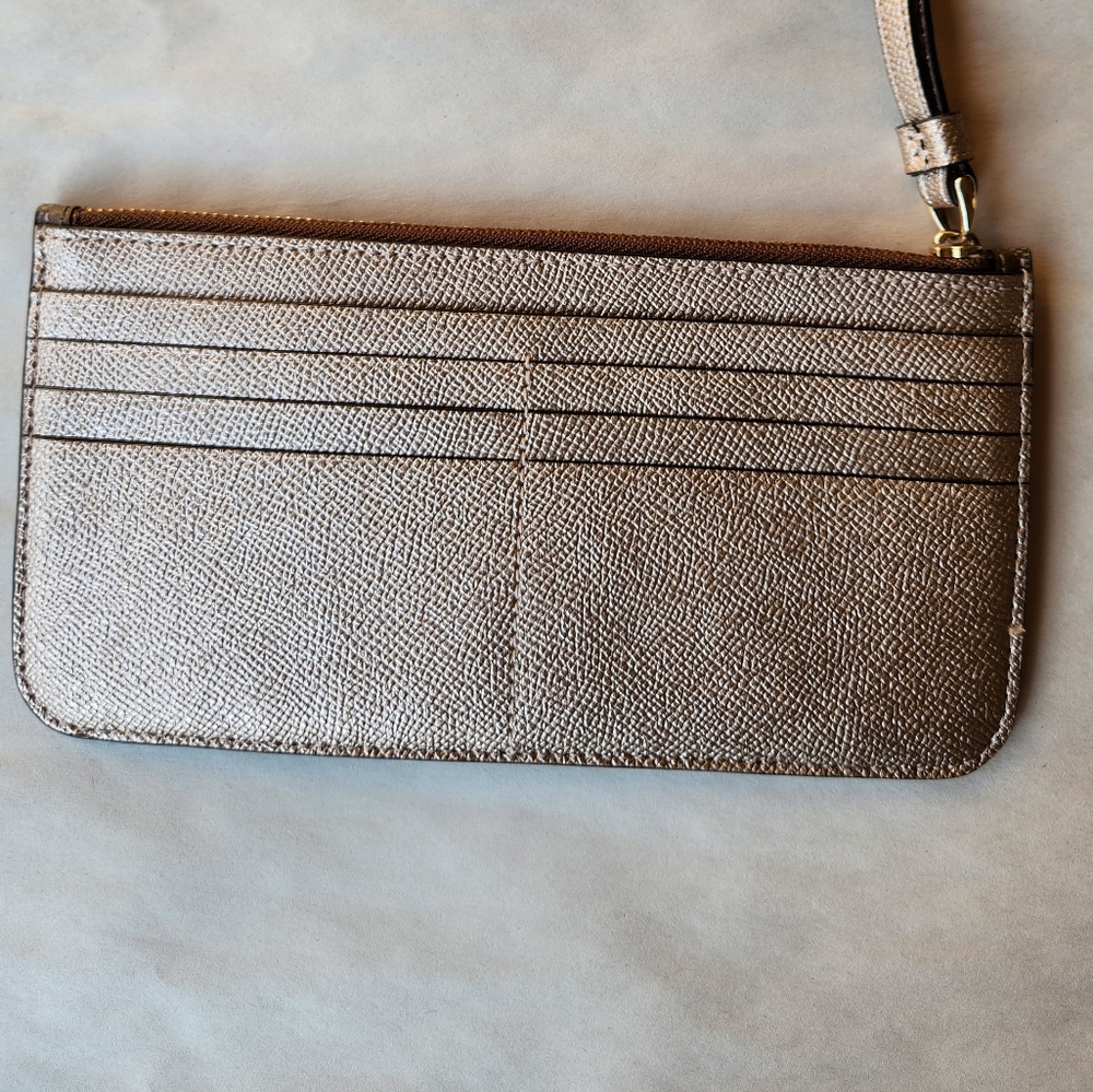 Coach Zip Top Wallet In Signature Canvas - Picture 4 of 9